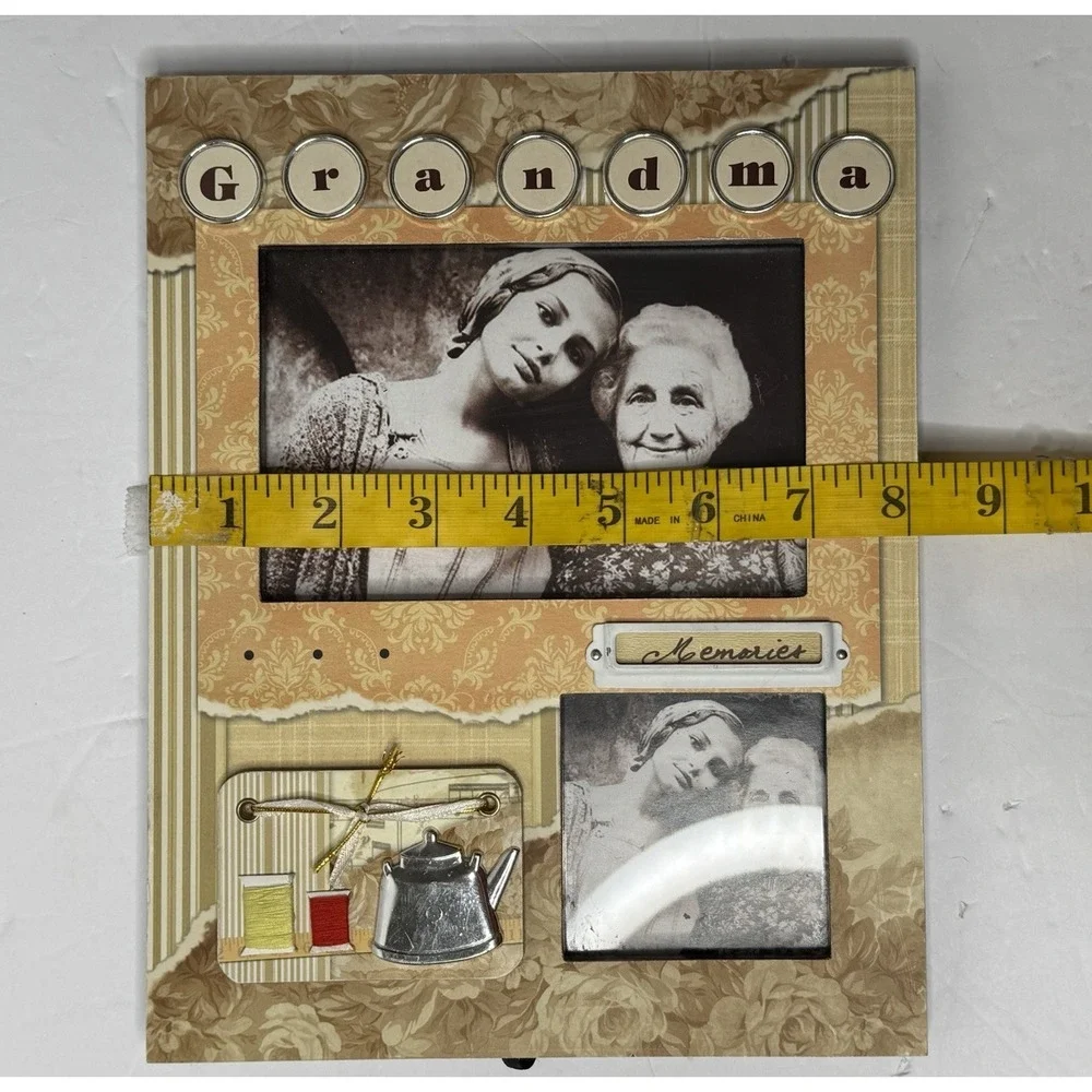 Picture Frame Grandma Seamstress Coffee Memories Vintage Look Multi Autumn Color